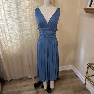 Banana Republic Baby Blue V-Neck Dress Size S